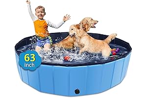 Foldable Dog Pool with Hard Plastic, Non-Slip Portable Pet Dog Bath Tub for Outdoor Backyard