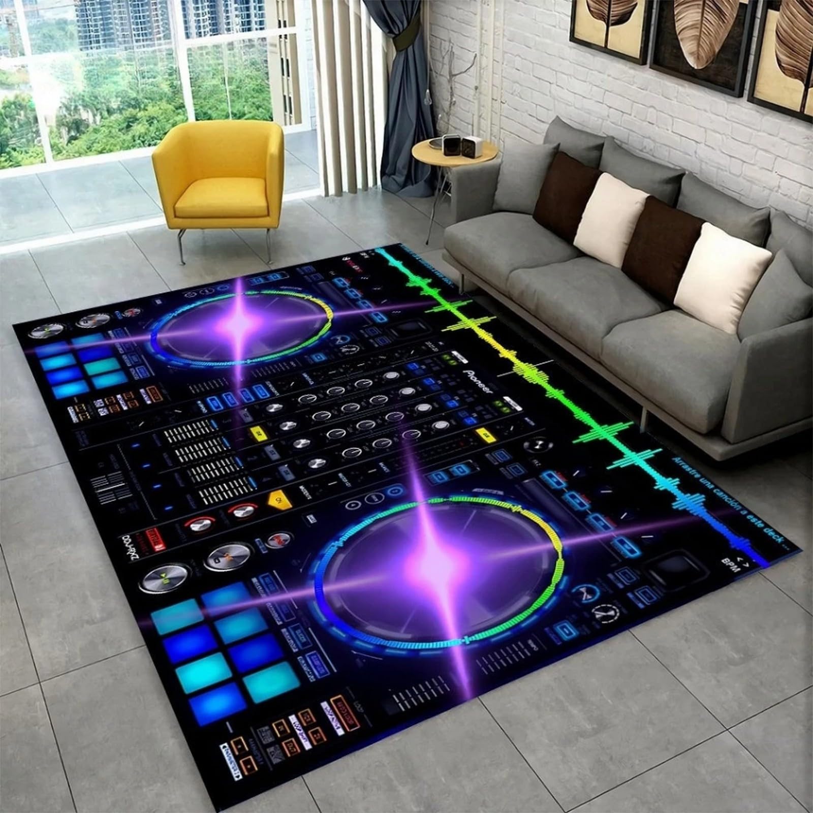 Tapis de salon antidérapant 80 X 160 cm lavable pour intérieur moderne