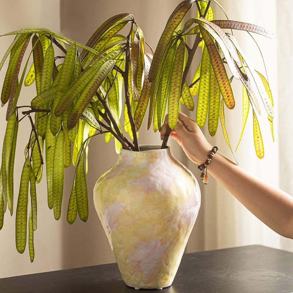 Jarrón para Flores, Jarrón De Cerámica Pintado, Decoración del Hogar para Mesa, Arreglo Floral De Pared para Flores Secas Frescas, S