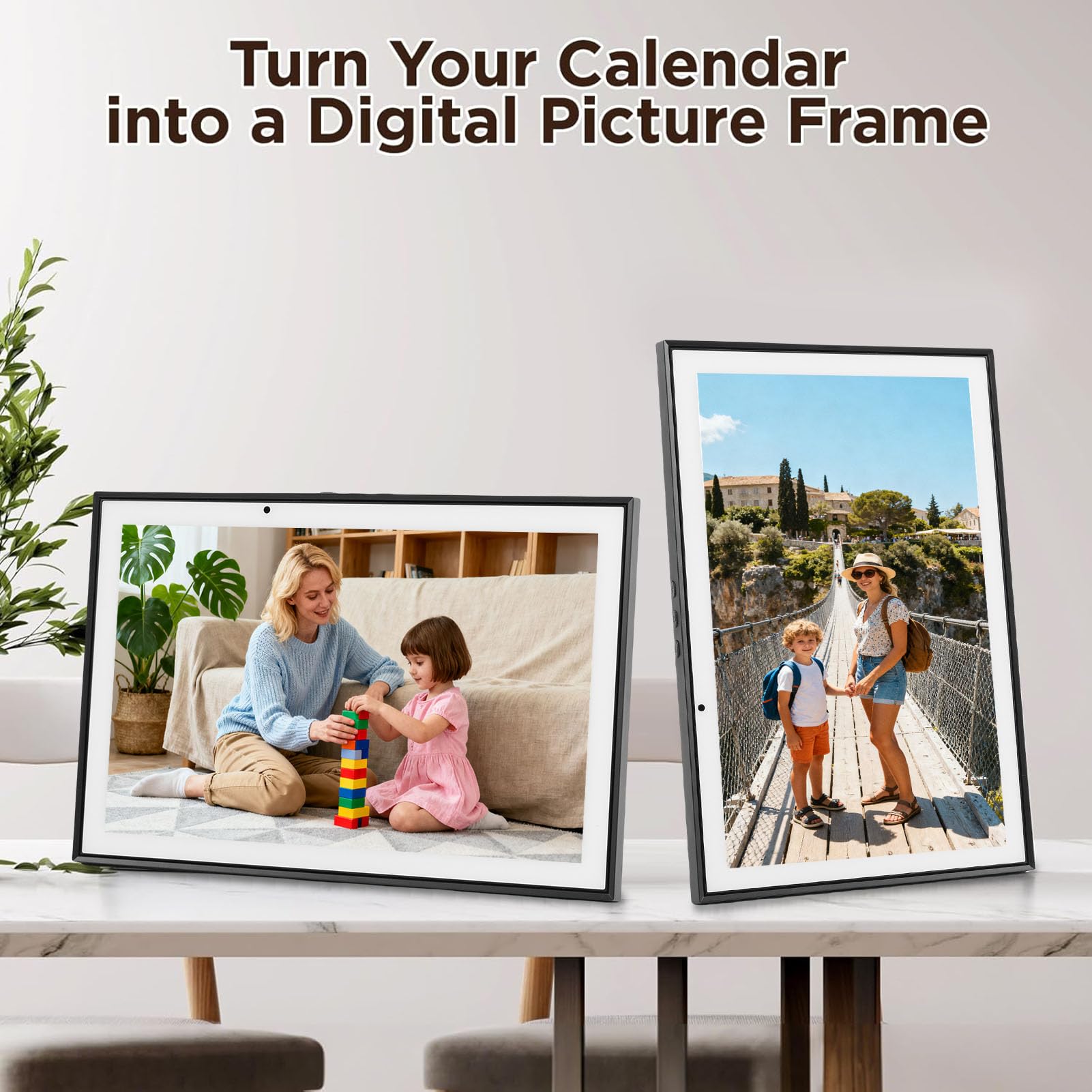 10,1 Zoll Intelligenter Digitaler Kalender HD-Touchscreen-Tischkalenderplaner, Digitaler Wandkalender, Aufgabendiagramm, Familienplaner, Elektronischer Bilderrahmen (EU-Stecker 100-240 V)
