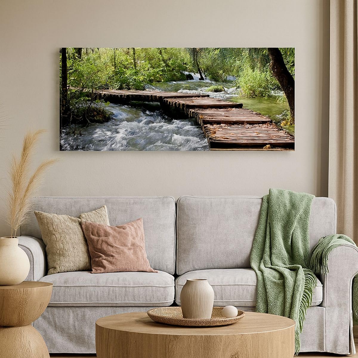ARTTOR Cuadro Decorativo 160x50cm Moderno Panorámico Paisajes Bosque - 0356 | Parque Naturaleza Árboles Cuadro sobre Lienzo Grande Arte mural Decoración del Hogar Salón Dormitorio Cuadros de Pared