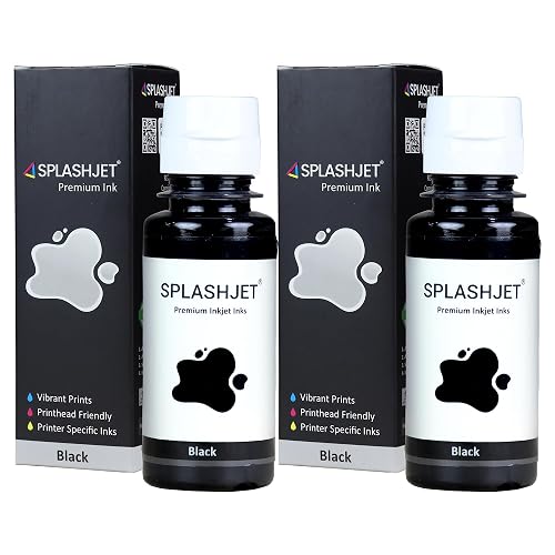 Splashjet HP GT51 Compatible Refill Ink for GT 5810, 5820, 5821, 310, 315, 319, 415, 419, 410 Printer - (90gm x 2 Black) Bottle - 502497