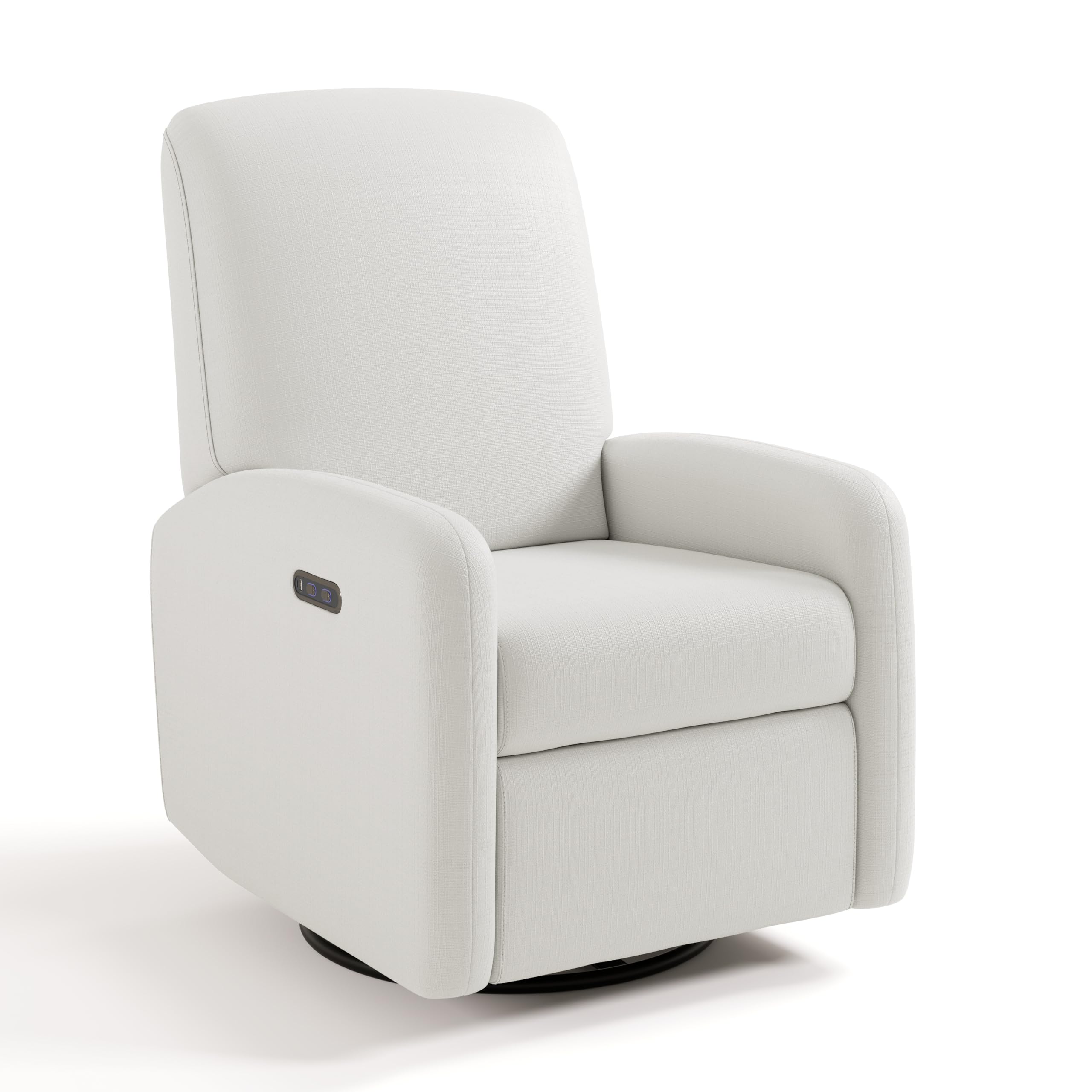 Graco Bellwood Power Recliner Swivel Glider (Ivory Basketweave) – Electronic Power Recliner for Nursery, Includes Dual-USB Charging Port for USB-A &