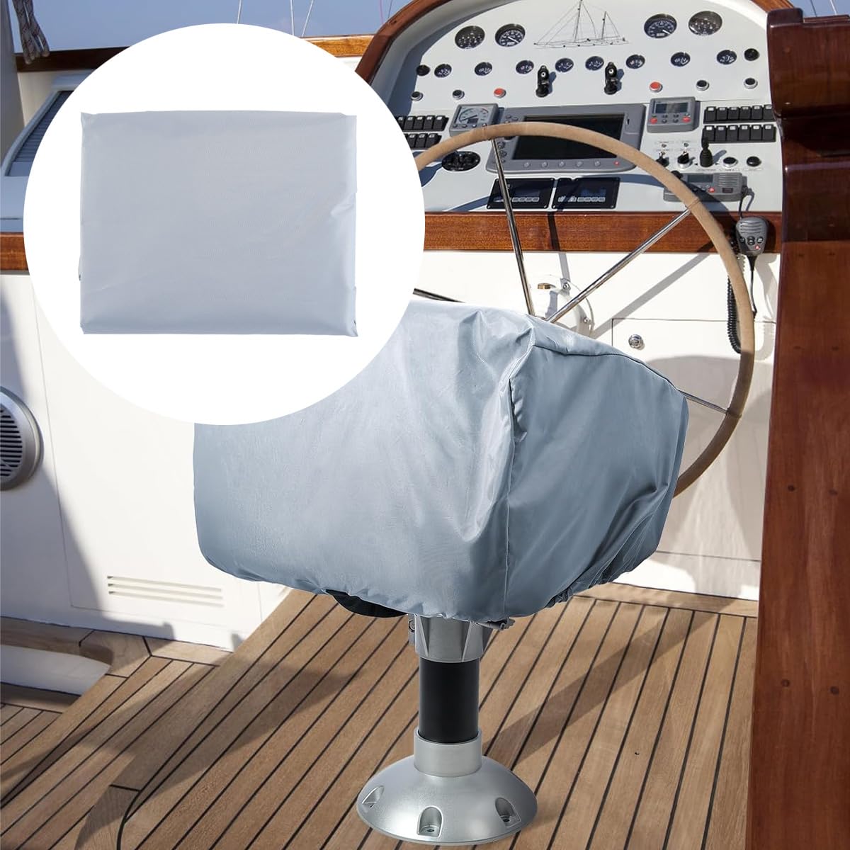 Lot de 2 housses de siège de bateau imperméables 210D pour chaise pliante robuste 45 x 50 x 35 cm, gris