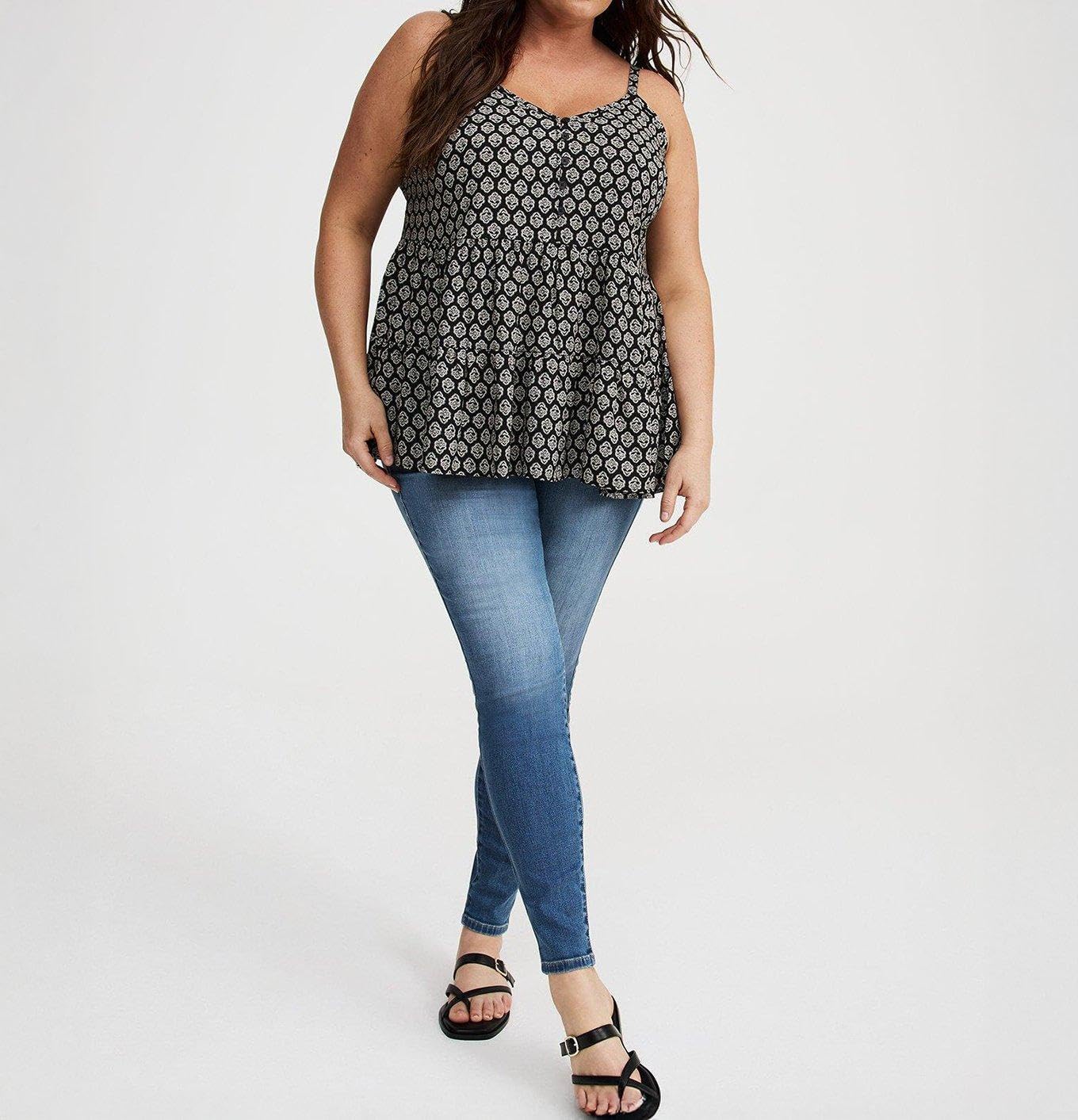 Torrid Women's Plus Size Challis Drop Waist Tiered Cami - Image 6