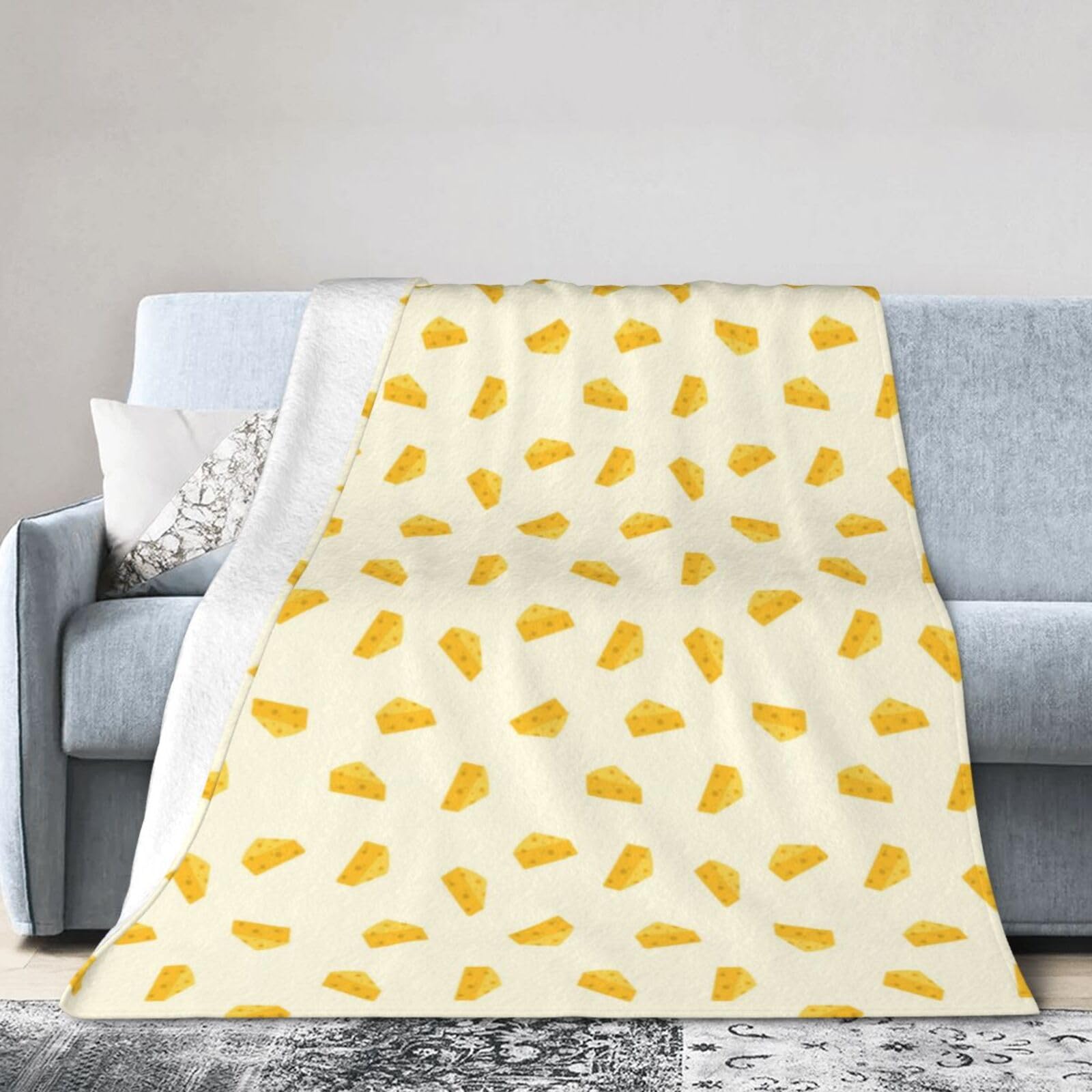 Noble Ren Cute Cheese Slices Ultra-Soft Micro Fleece Blanket Winter Warm Soft Lannel Fleece Throw Blanket For Couch Sofa Bed 80"X60"