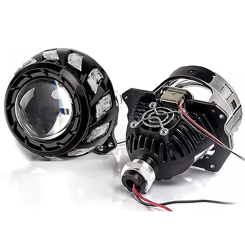 3.0 Inch Projector Lens with Spiral Shrouds,Universal Headlight Retrofit Kit