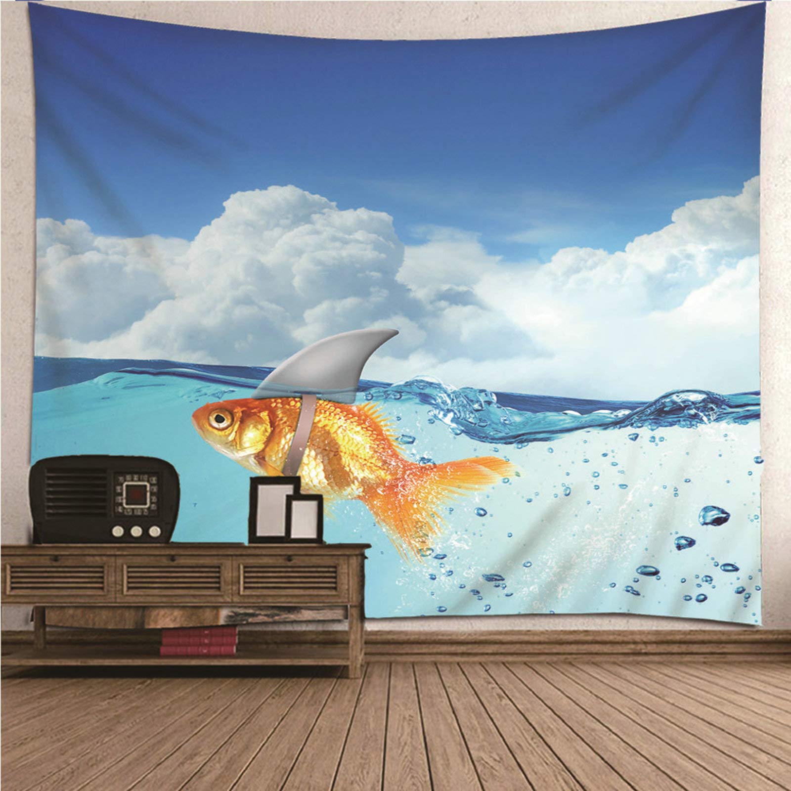Tapiz de pared de peces dorados para dar vida y color a tu salón comedor