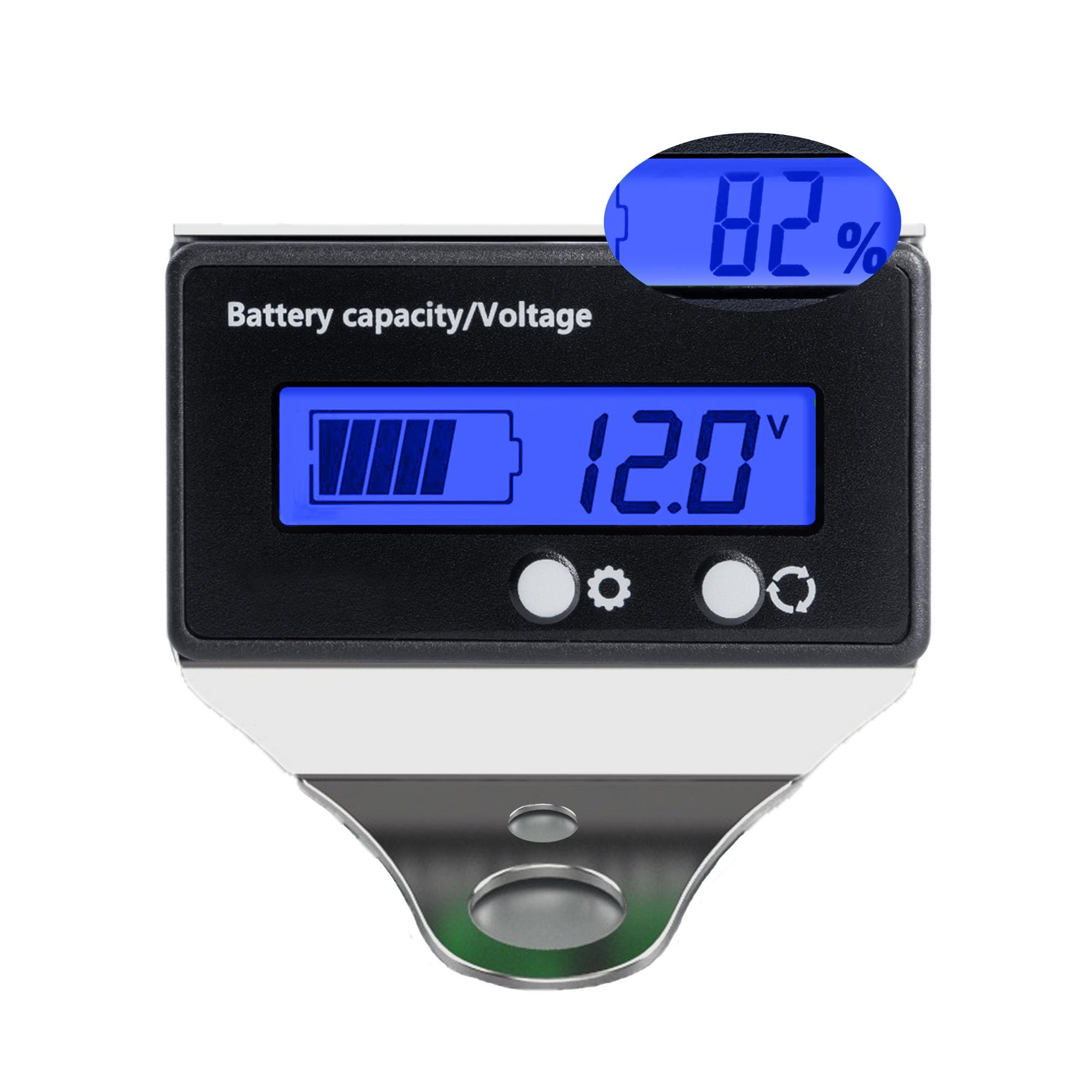 Golf Cart Battery Voltage Meter with Bracket, DC 12V 24V 36V 48V 60V 72V 84V Car Motorcycle Battery Capacity Indicator Monitor Gauge Digital Voltmeter