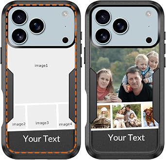 Custom Magnetic Case for iPhone 17 Pro Max, Photos Collage Personalized Customized Name Multi Image Text Picture Logo Design Magsafe Dual Layer Shock Customizable Phone Protective Cover Shell
