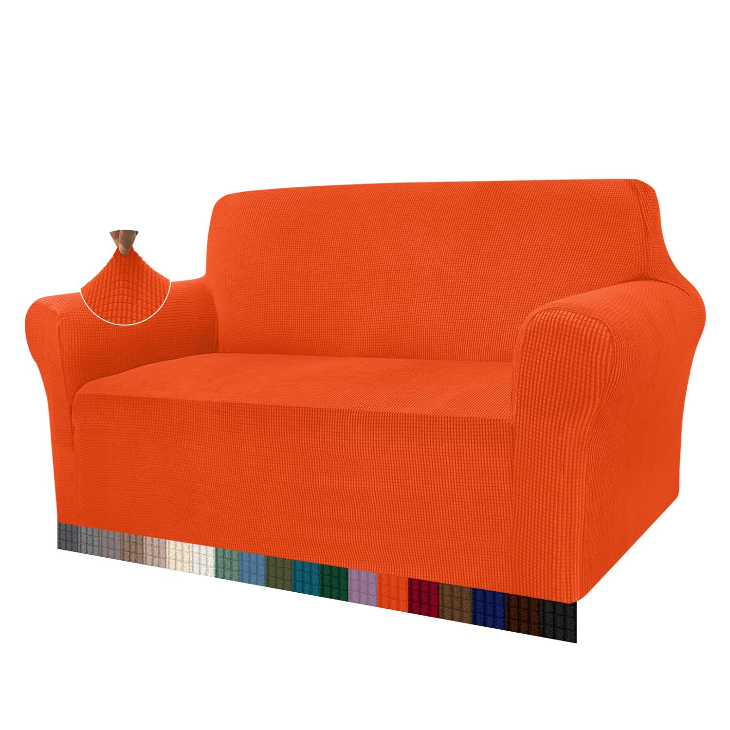 Granbest - Copridivano altamente elasticizzato, moderno, jacquard, per soggiorno, funge da protezione per cani e animali domestici (2 posti, arancione)