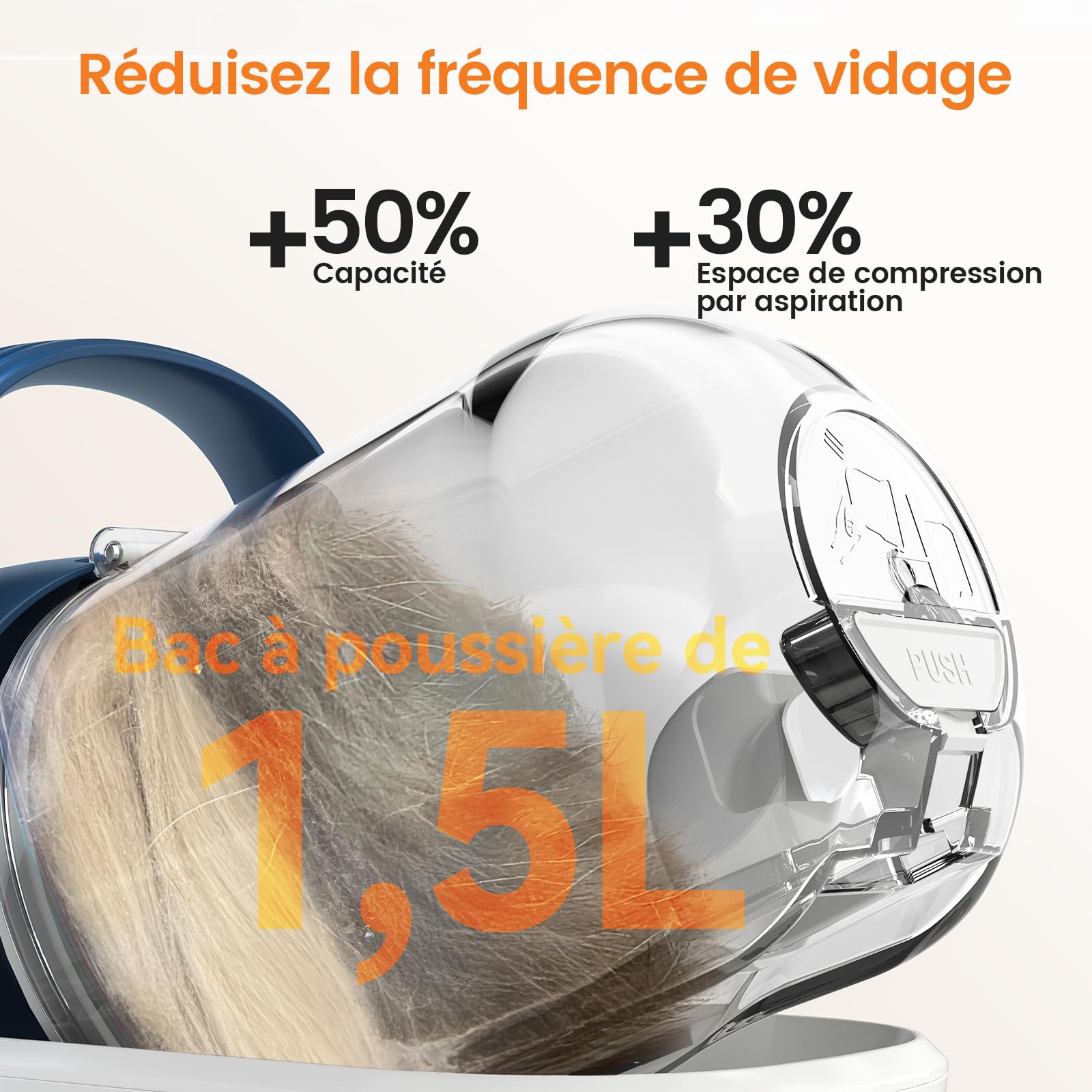 oneisall Tondeuse pour chien avec aspirateur, super puissance d'aspiration 12000 Pa aspire 99,99% de poils d'animaux