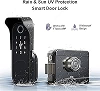 Vista 5 de Cerradura de puerta inteligente de huellas dactilares, IPX5 resistente a la intemperie, entrada sin llave, control de aplicación de bloqueo TT