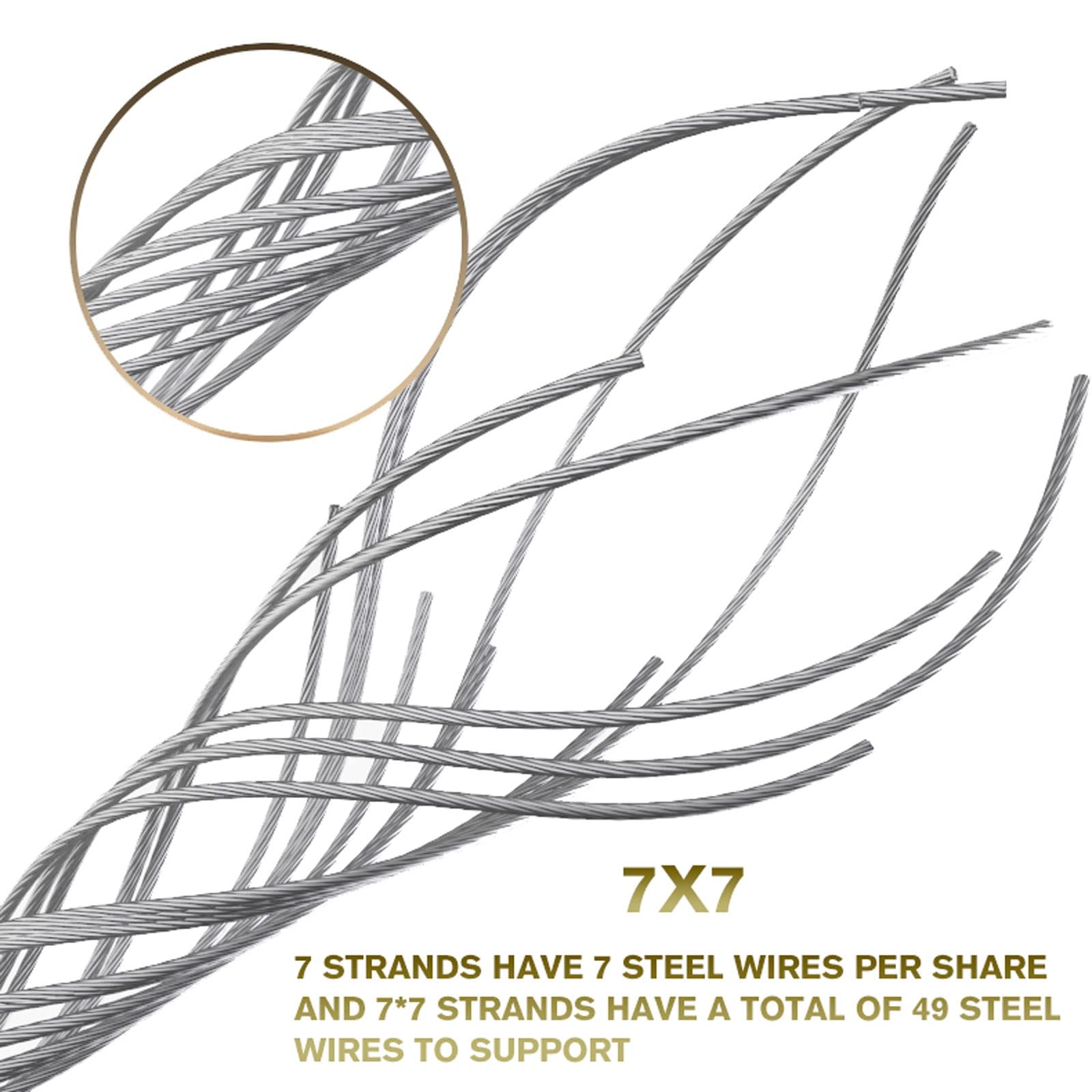 Câble Acier Inoxydable, 3,18 Mm X 30,5 M, Câble Métallique Inox 304 Tressé 7x7 Qualité Aéronautique Avec Multiples Accessoires, Résistance De Rupture 2,9 KN, Pour Garde-corps, Clôture, Rampe | FR