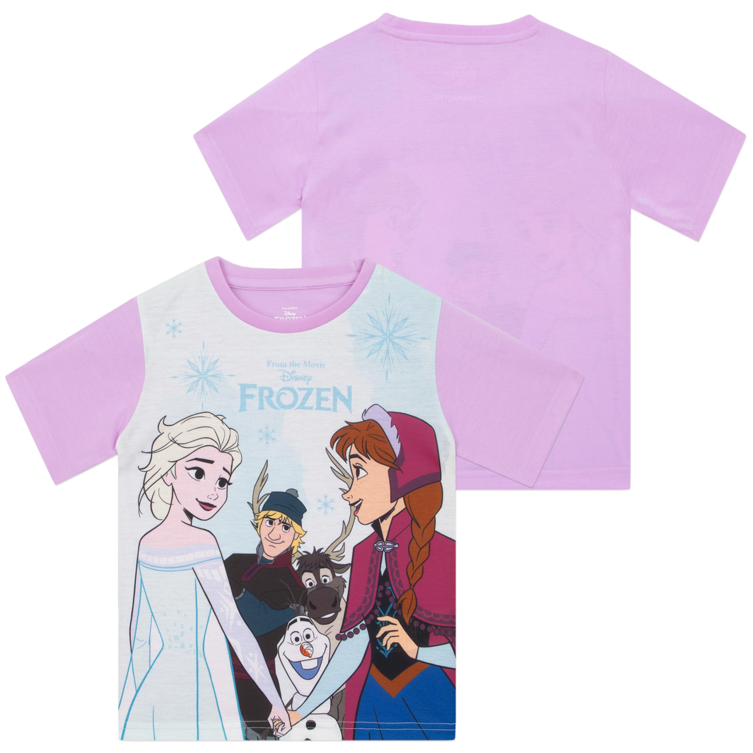 Disney Dziewczęca Piżama, Piżama Z Królową Śniegu Z Krótkim Rękawem, Letnia Pjs Dla Dzieci, Uroczy Zestaw Pjs Dla Dziewczynek