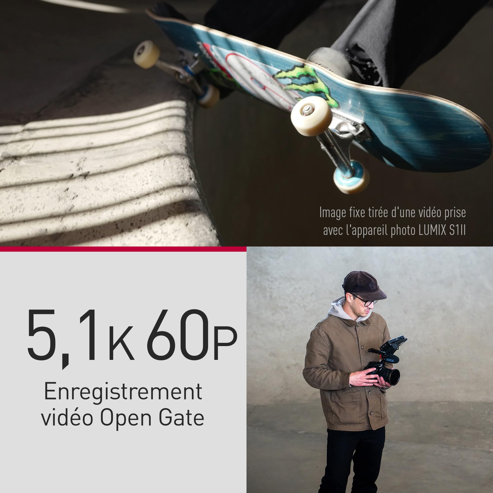 Panasonic LUMIX S1II Appareil Photo sans Miroir Plein Cadre, Boîtier Seul, 24MP, 4K 120p, 5.1K 60p Open Gate, ProRes RAW, Phase Hybrid AF, Monture L, Noir