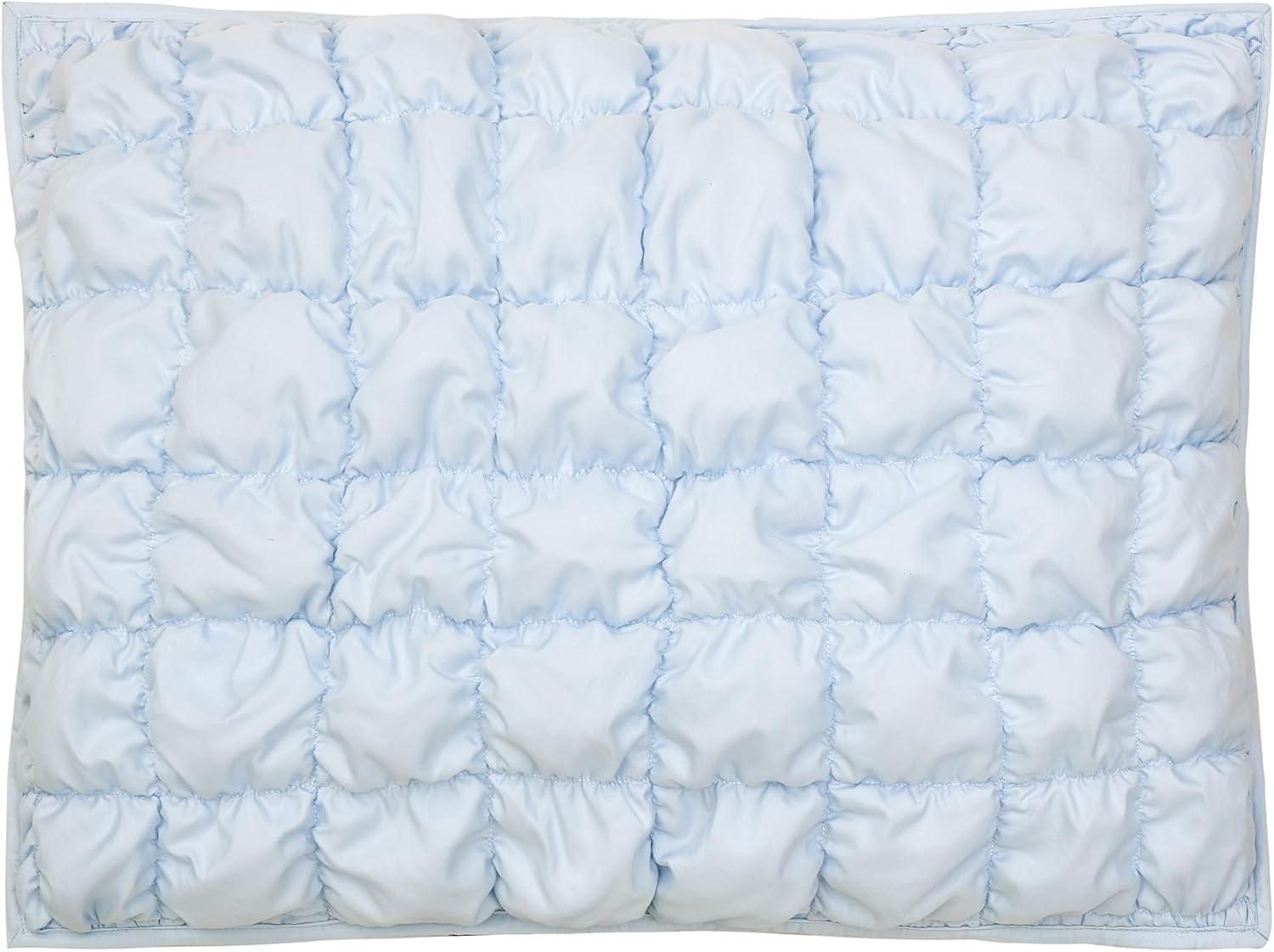 Dreamy Clouds Solid All Seasons Marshmallow Quilt Set, 2 Piece Soft Microfiber Textured Bedding Set for Boys, Girls, Teens - Twin/Twin XL, Puffy Blue
