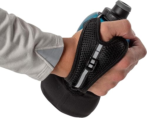 Miniatura 3 de Nathan Correr de mano rápido apretado. Correa de mano ajustable sin agarre. 12oz  18oz  Aislado. Botella de agua de hidratación reflectante. (18oz,