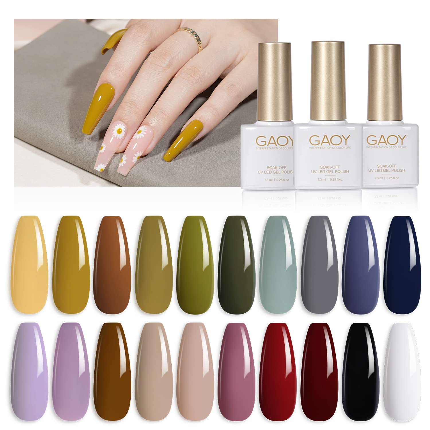 GAOY Gel Nail Polish Set of 20 Colors with Top Coat Base Coat Matte Top Coat 23 Pcs Gel Polish Kit UV LED Soak Off Shellac Nail Polish Home DIY Manicure Nail Salon Varnish : Beauty & Personal Care