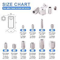Vista 2 de Juego de variedad de cabezales hexagonales de llaves Allen Glarks 200-Piece M3 4 5 6 8 (Acero Inoxidable 304)