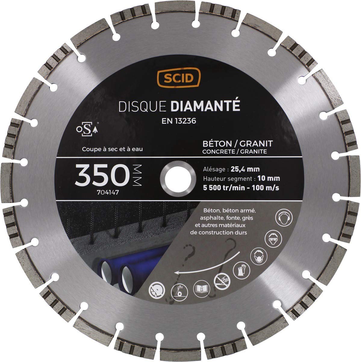 Disco Diamante hormigón Granito ventillé scid – Muela Diámetro 350 mm