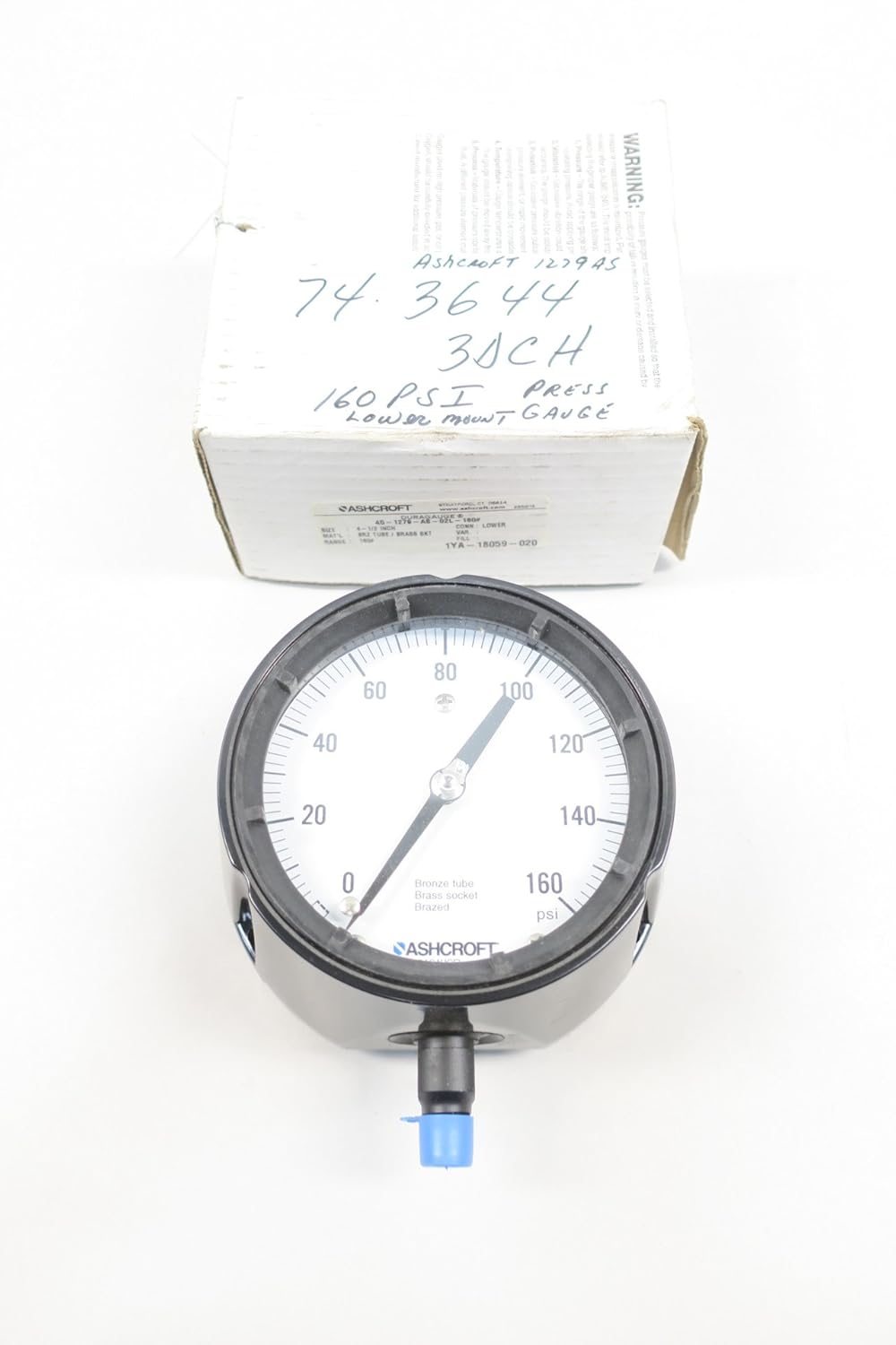 ASHCROFT DURAGAUGE 451279AS02L160 Pressure Gauge 0160PSI D585764