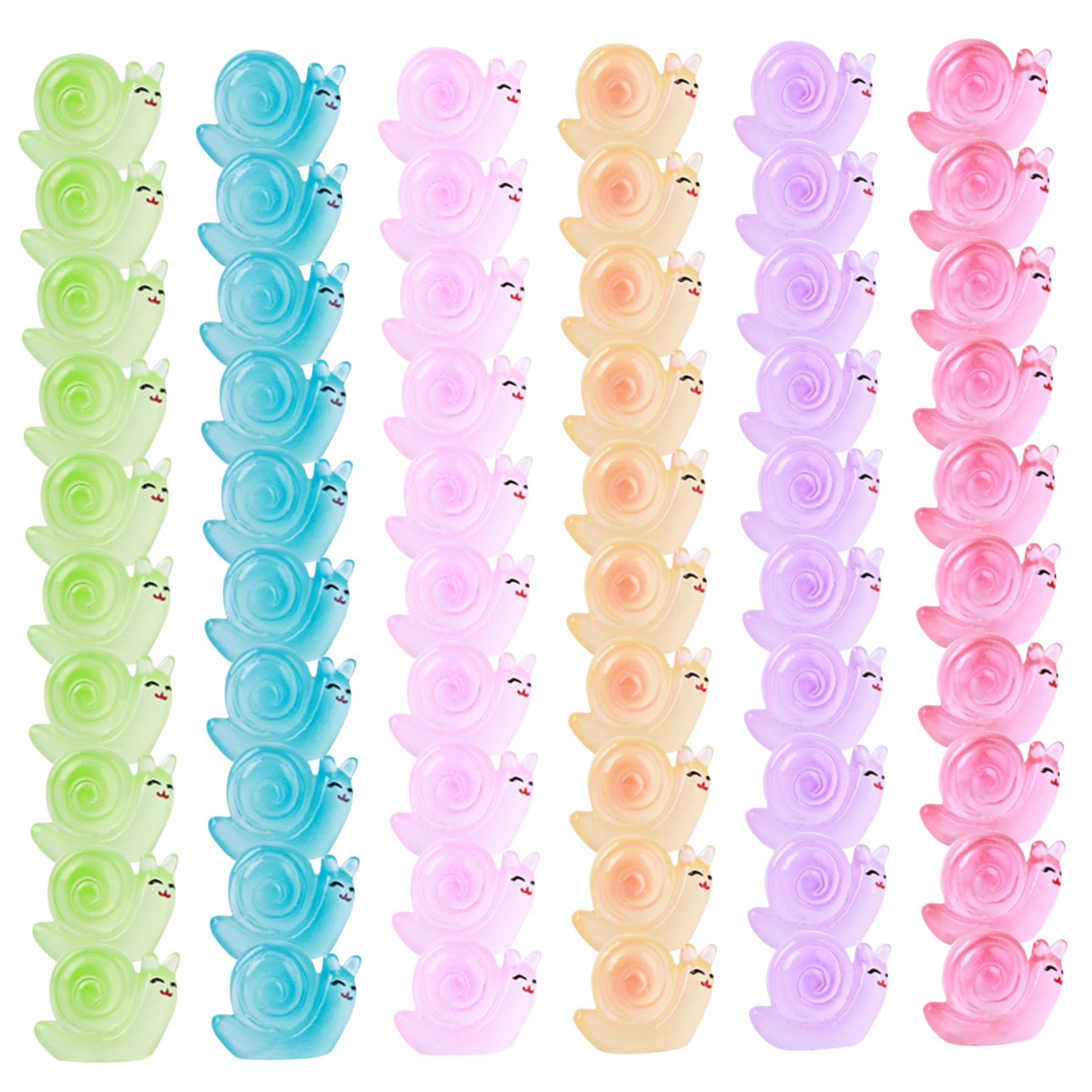 100 Escargots Miniatures En Résine Luminescente - Décorations Brillant Dans Le Noir - Pour Jardin, DIY, Décoration - 9