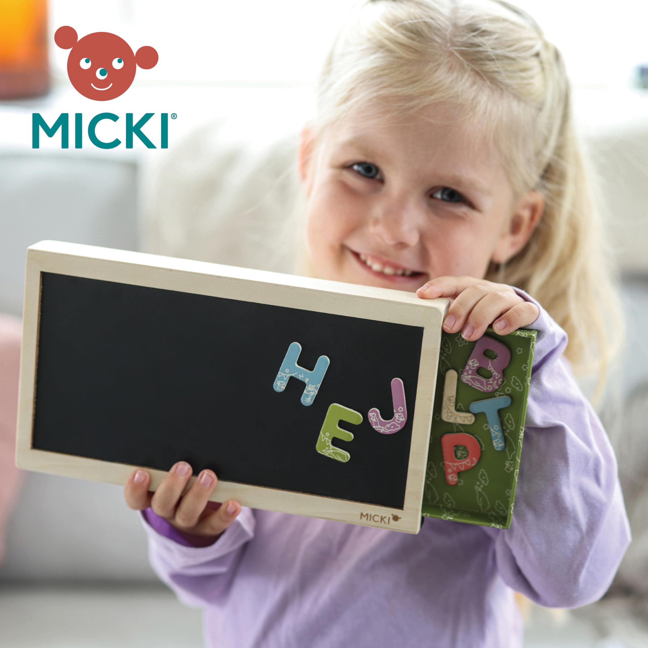 Micki-Magnetbuchstaben mit Box – Bunte Magnetbuchstaben aus Holz für Kinder ab 3 Jahren