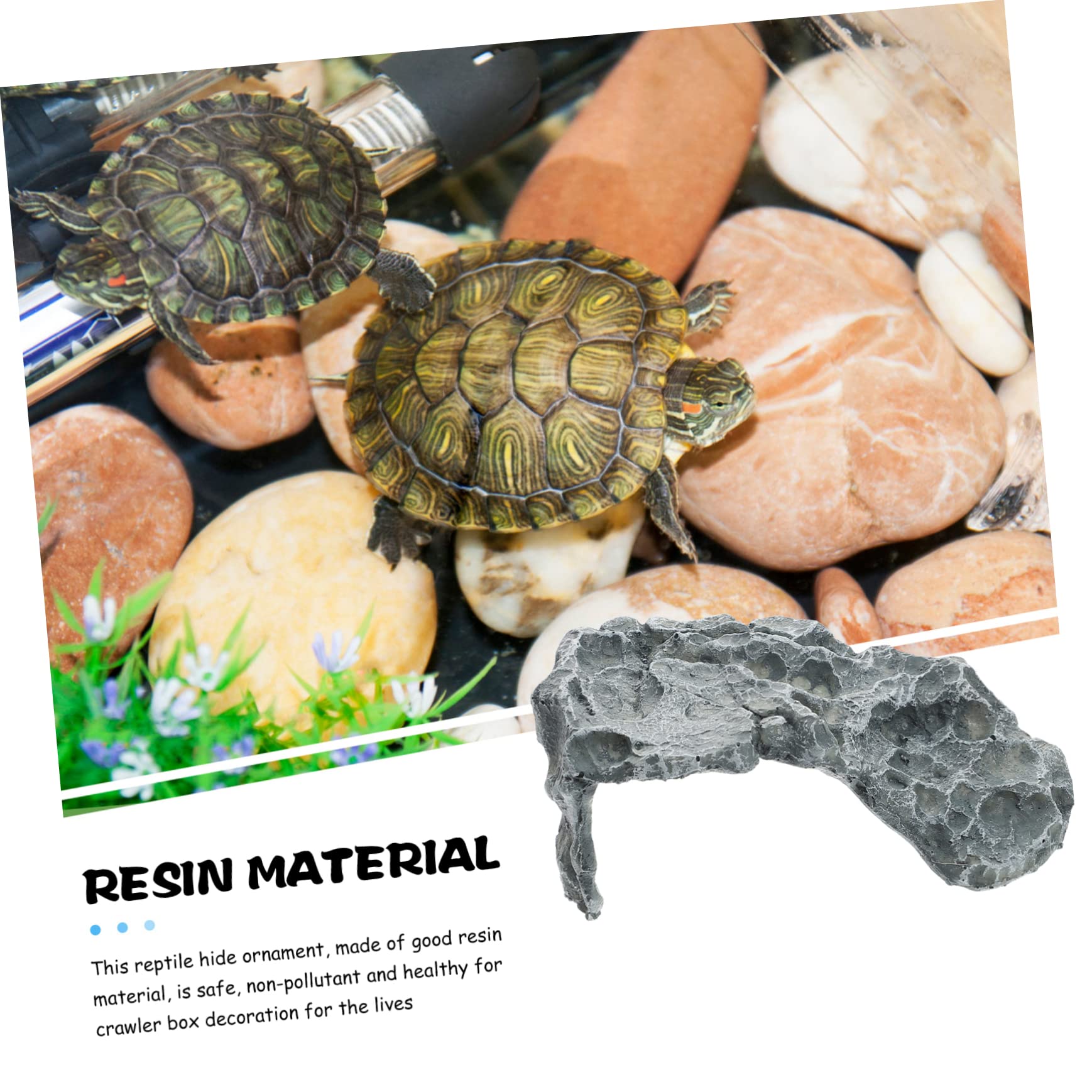 INOOMP Terrario para Reptiles Plataforma De Descanso para Tortugas Accesorio De Acuario para Dragones Barbados Refugio Natural y Área De Alimentación para Reptiles y Anfibios