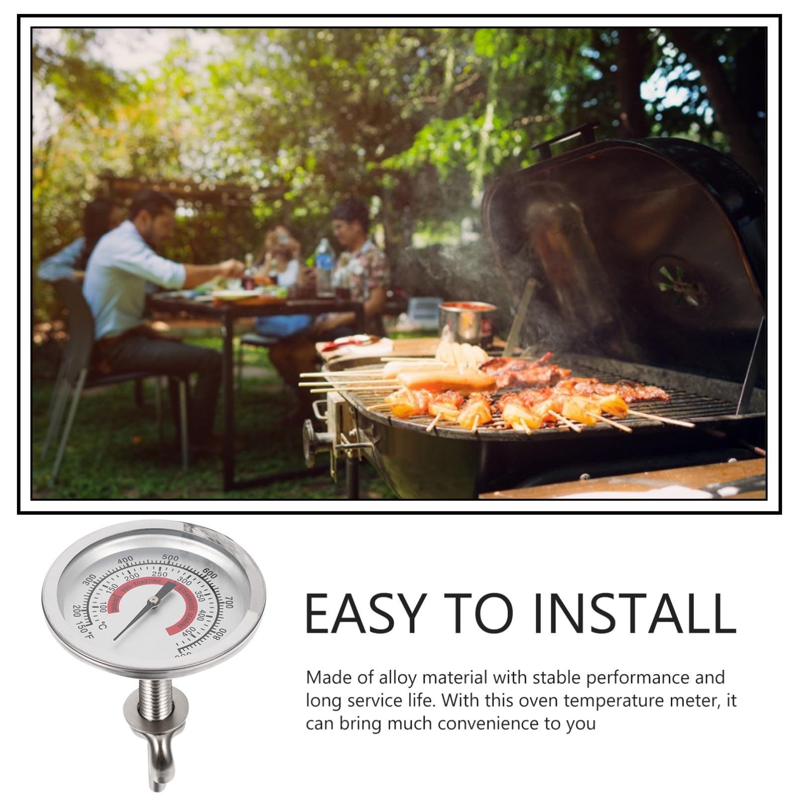 POPETPOP 4pezzi Termometro Bimetallico Per e Bbq Misurazione Precisa Della Per Facile Installare Strumento Per e