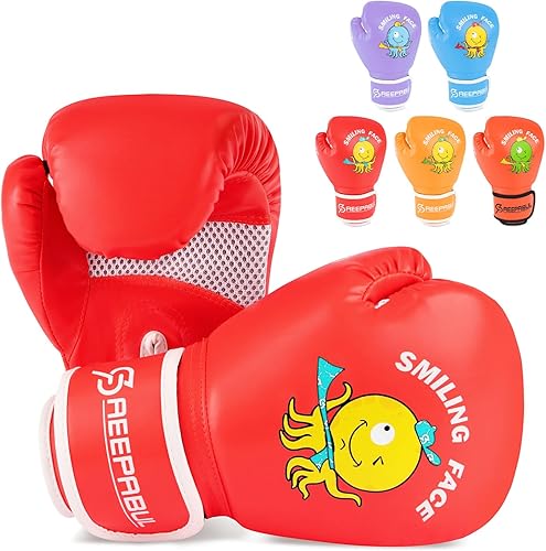Miniatura 11 de Guantes de boxeo mejorados para niños y niñas de 3 a 8 años, guantes de boxeo para entrenamiento de niños, guantes de boxeo para niños, para saco