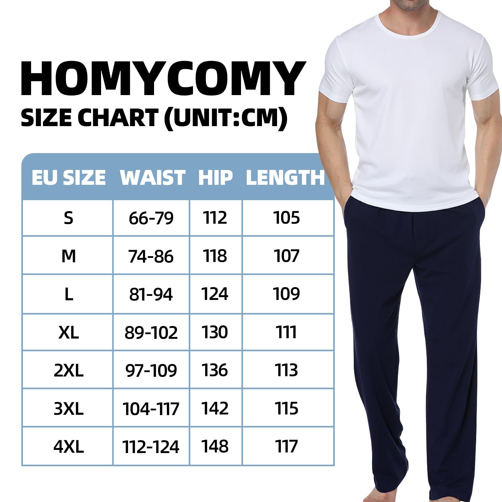 HomyComy Pantaloni Pigiama Uomo 100% Cotone Leggero Abbigliamento da Notte Pantaloni del Pigiama Sciolti a Quadri da Uomo con Coulisse e Tasca