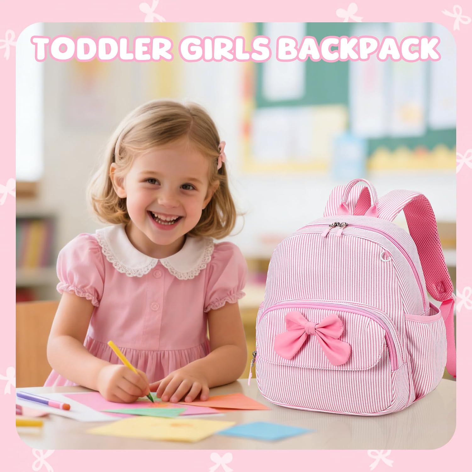BTOOP Kids Backpack for Boys Girls 3-6, Preschool Kindergarten Backpack with Insulated Lunch Compartment & Chest Strap image 2