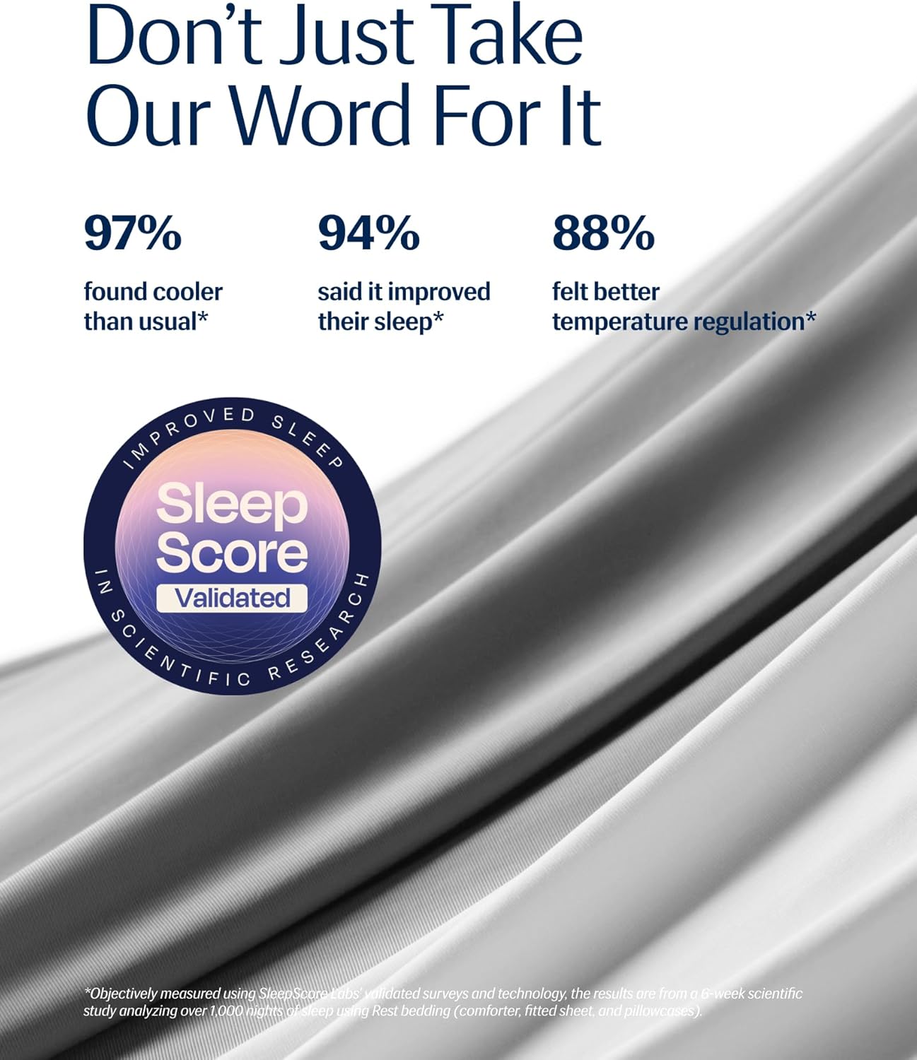 Rest® Evercool®+ Cooling Comforter Set, King Size Light Gray, 4pcs with Cooling Blanket, Wrinkle-Free Deep Pocket Fitted Sheet, 2 Silver-Infused Pillowcases for Skin and Hair Bed Set for Ultra Comfort - Image 5