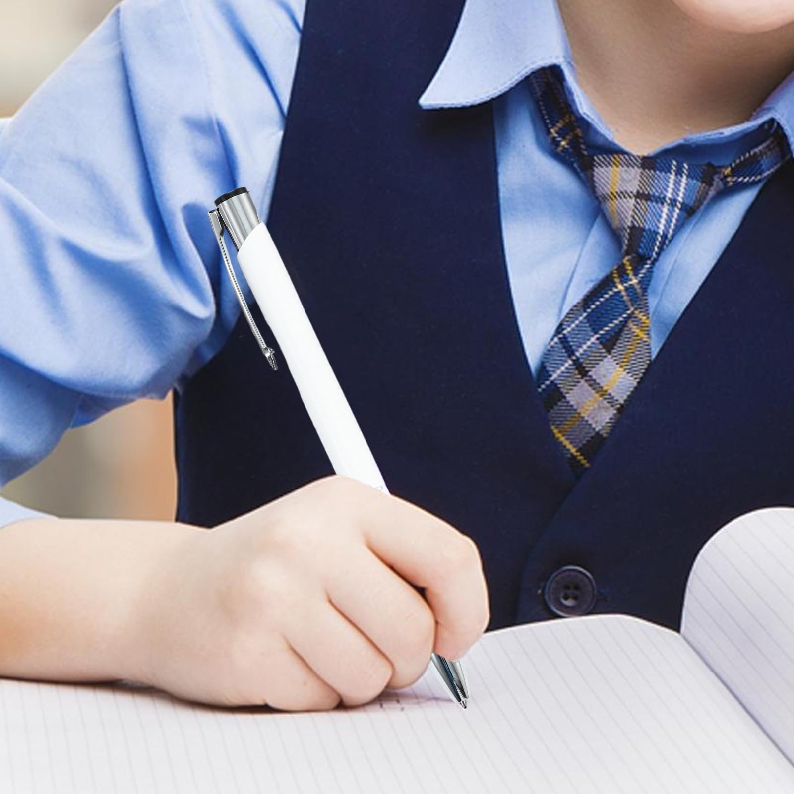 50 penne stilografiche in metallo, cancelleria alla moda con clip argentata, matita multifunzione per infermieristica, affari, professionisti, scuola, viaggi, casa, insegnanti