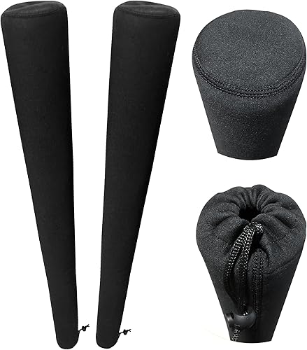 Miniatura 1 de Par de almohadillas y cubierta para poste de guía de remolque de barco, lona resistente, cubierta de almohadilla de guía con tapa, color negro
