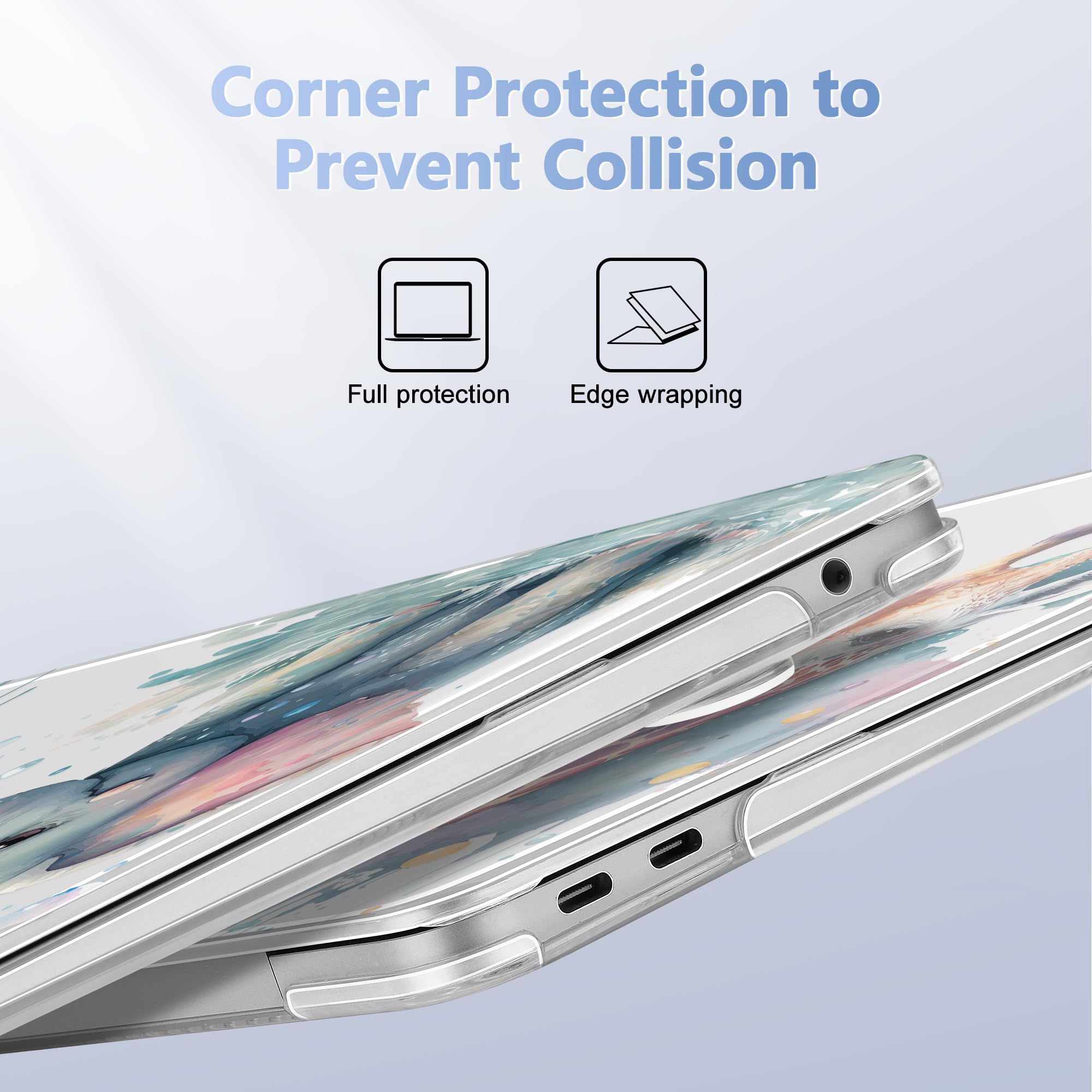 Funda para MacBook Air de 13 pulgadas 2021 2020 2019 2018 versión A2337 M1 A2179 A1932, cubierta rígida de plástico de cristal para MacBook Air de 13 pulgadas con pantalla Retina e