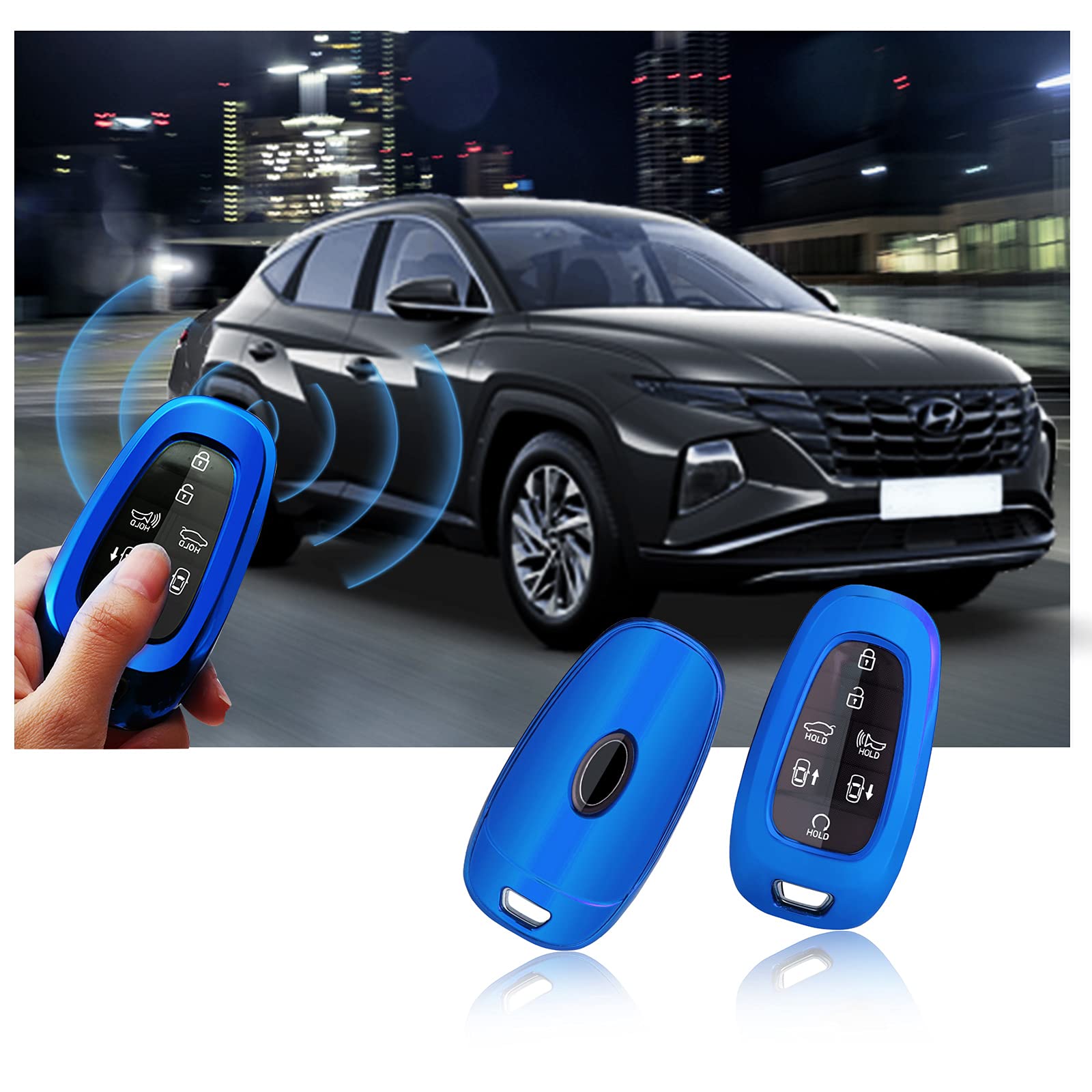 Coque De Protection Pour Clé Intelligente Hyundai - Compatible Ioniq 5/6, Kona, Tucson, Santa Fe, Etc. (2024-2025), En Cuir
