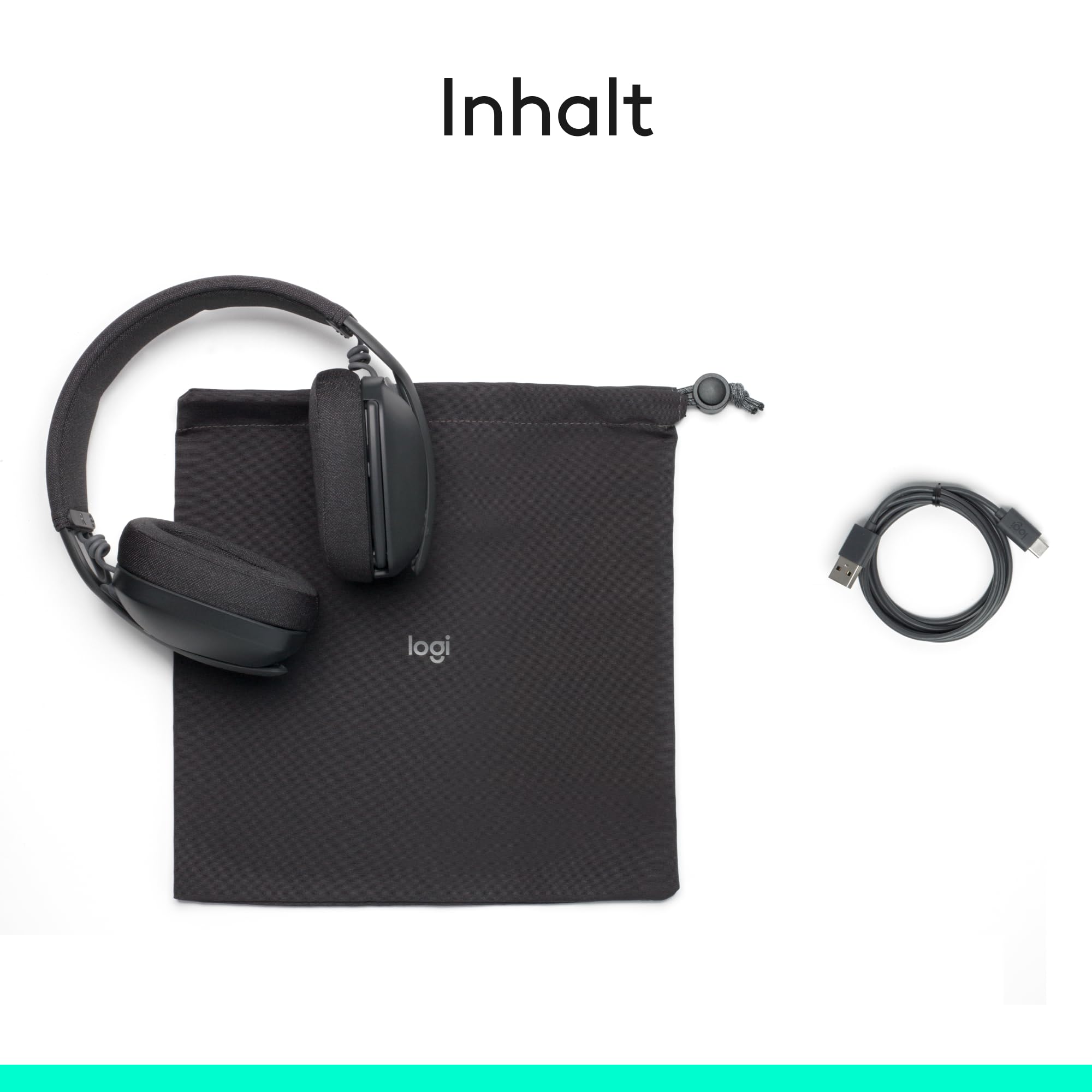 Logitech Zone Vibe 100 Leichte, kabellose Over-Ear-Kopfhörer mit geräuschunterdrückendem Mikrofon, Multipoint Bluetooth-Headset, Funktioniert mit Teams, Google Meet, Zoom, Mac/PC - Graphit