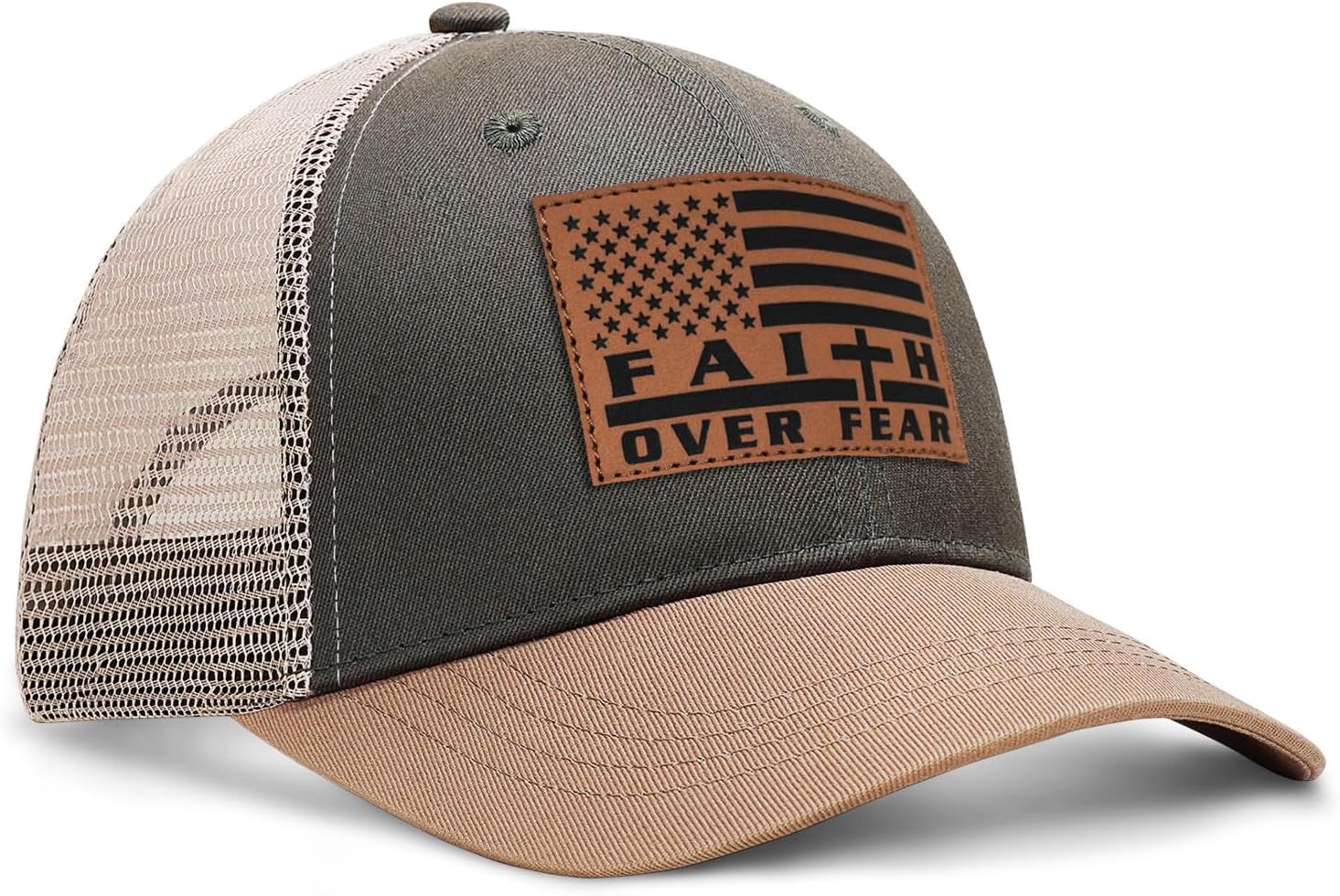 Jesus Hat Christian Gifts for Men American Flag Hats Faith Over Fear Hat Fathers Day Christmas Birthday Gifts for Friend - Image 3