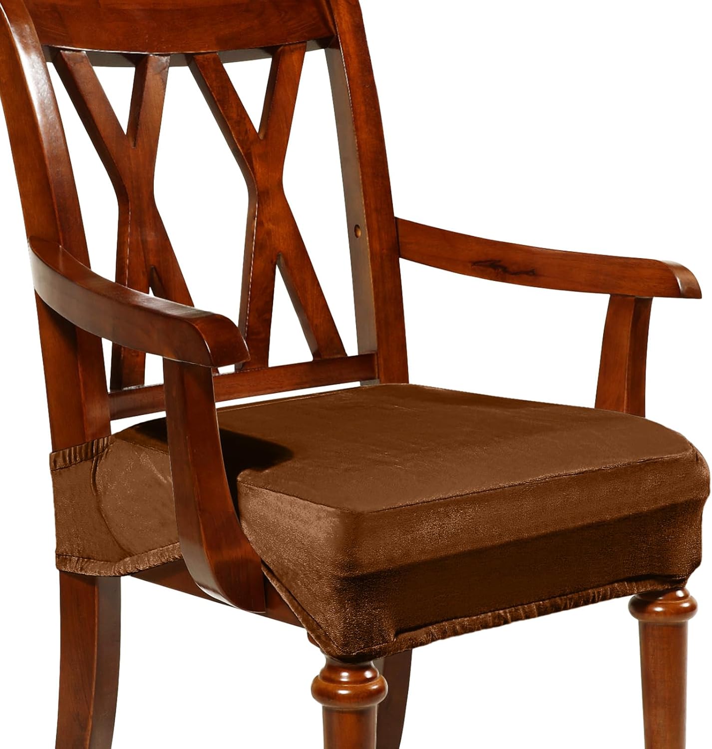 Havawish Large Dining Room Chair Seat Covers with Armrest Dining Chair Slip Covers Protectors(6 Pcs,Taupe)