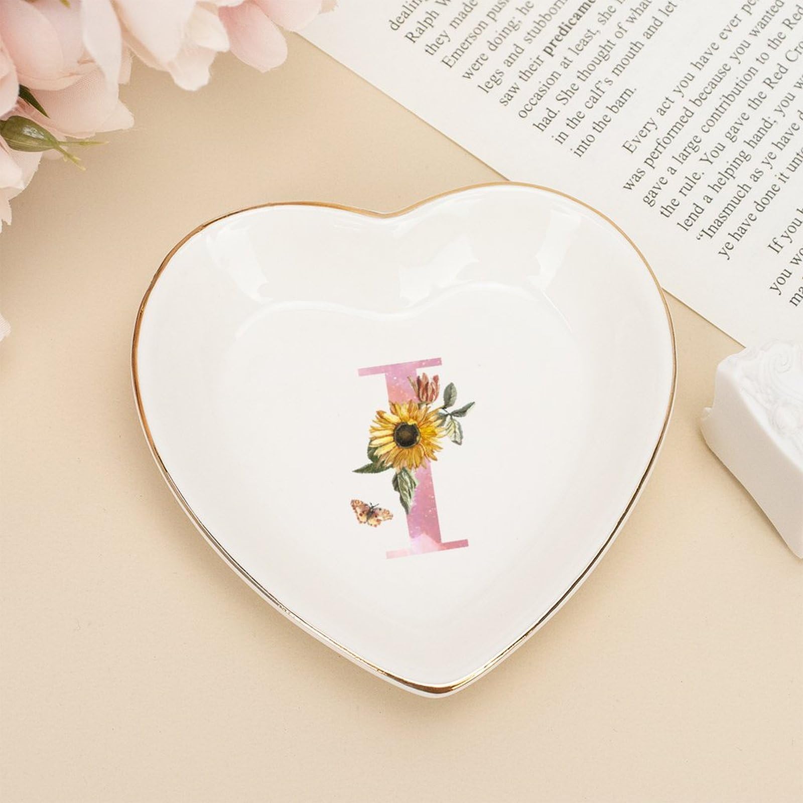 Cadeau d'anniversaire personnalisé : coupelle à bijoux cœur pour épouse et sœur