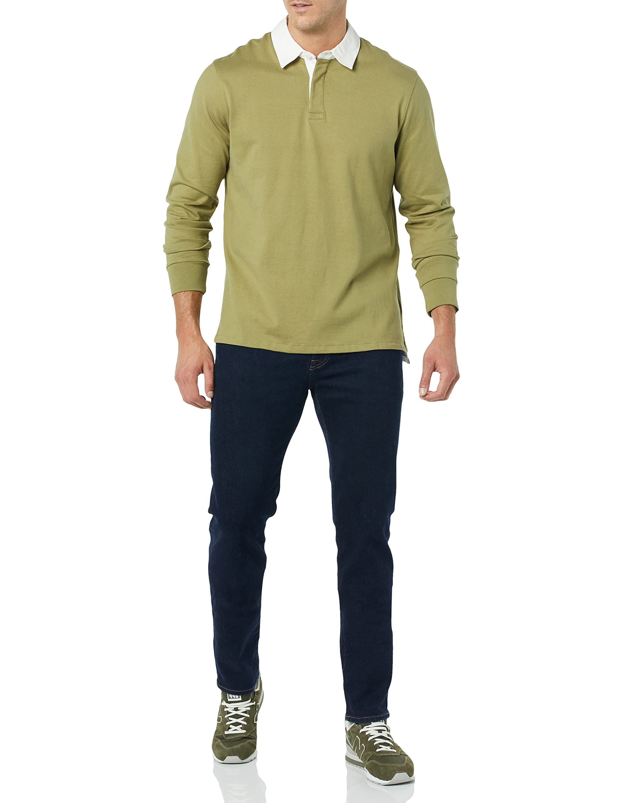 Amazon Essentials Maglia da Rugby a Maniche Lunghe in Cotone Biologico (precedentemente Amazon Aware) Uomo