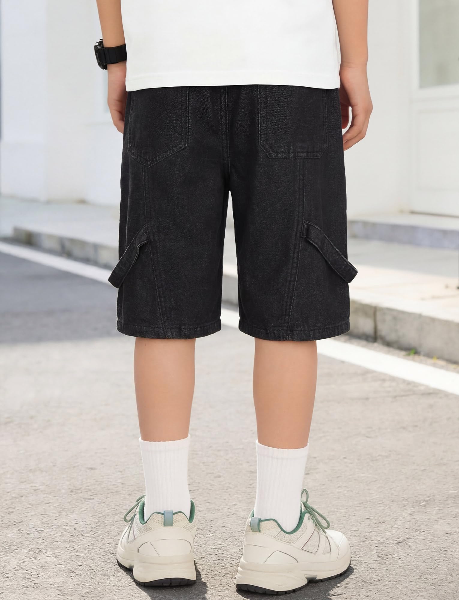 SEAUR Jeans da ragazzo, pantaloncini corti in denim, pantaloni corti in jeans, cargo estivi, bermuda streetwear