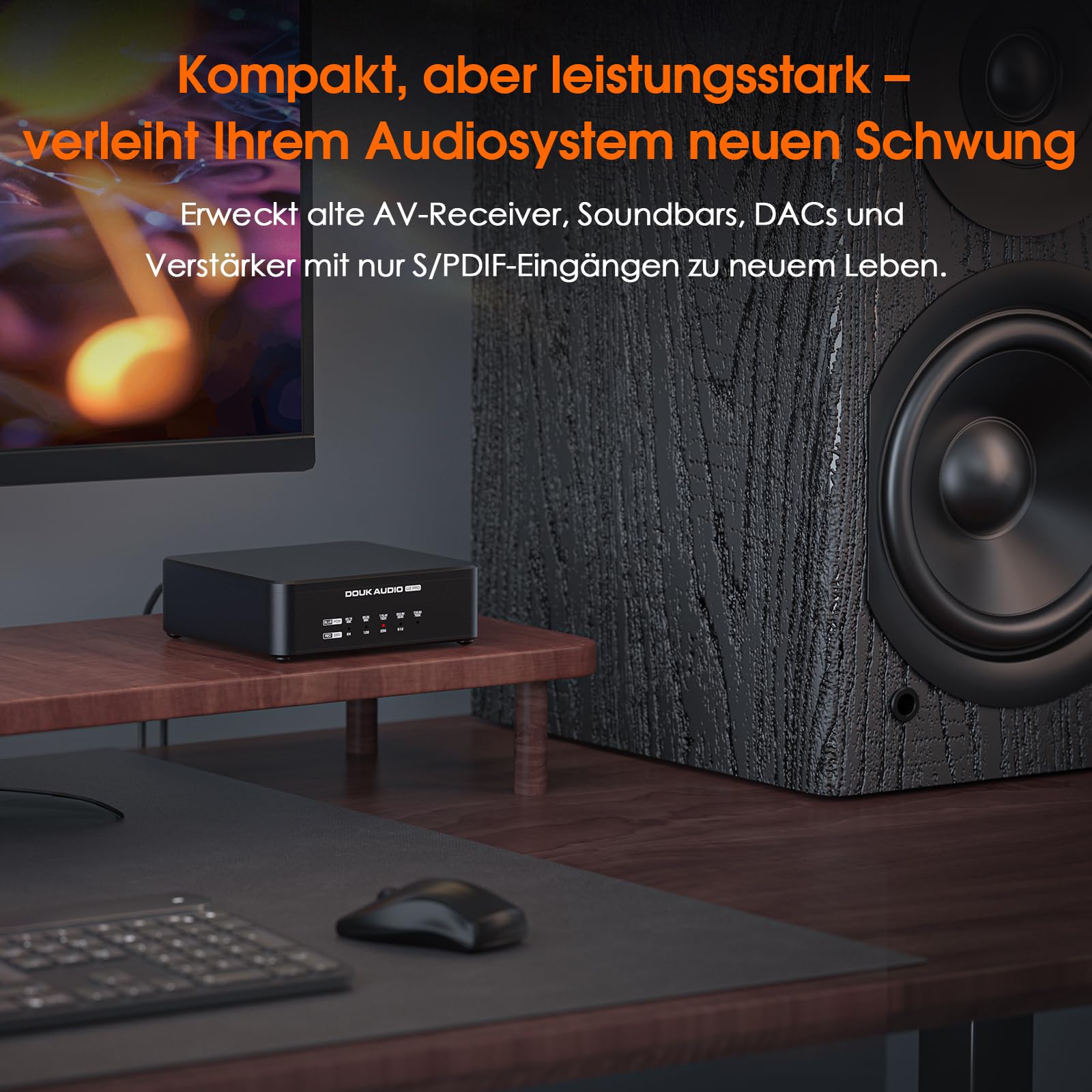 DoukAudio U2PRO USB Digital Schnittstelle:​​ XMOS XU316 DDC Reclocker Audio Konverter, Tragbarer Digital-Analog-Schnittstelle, Optischer/Koaxialer/I2S Ausgang für DAC/PS5/Switch