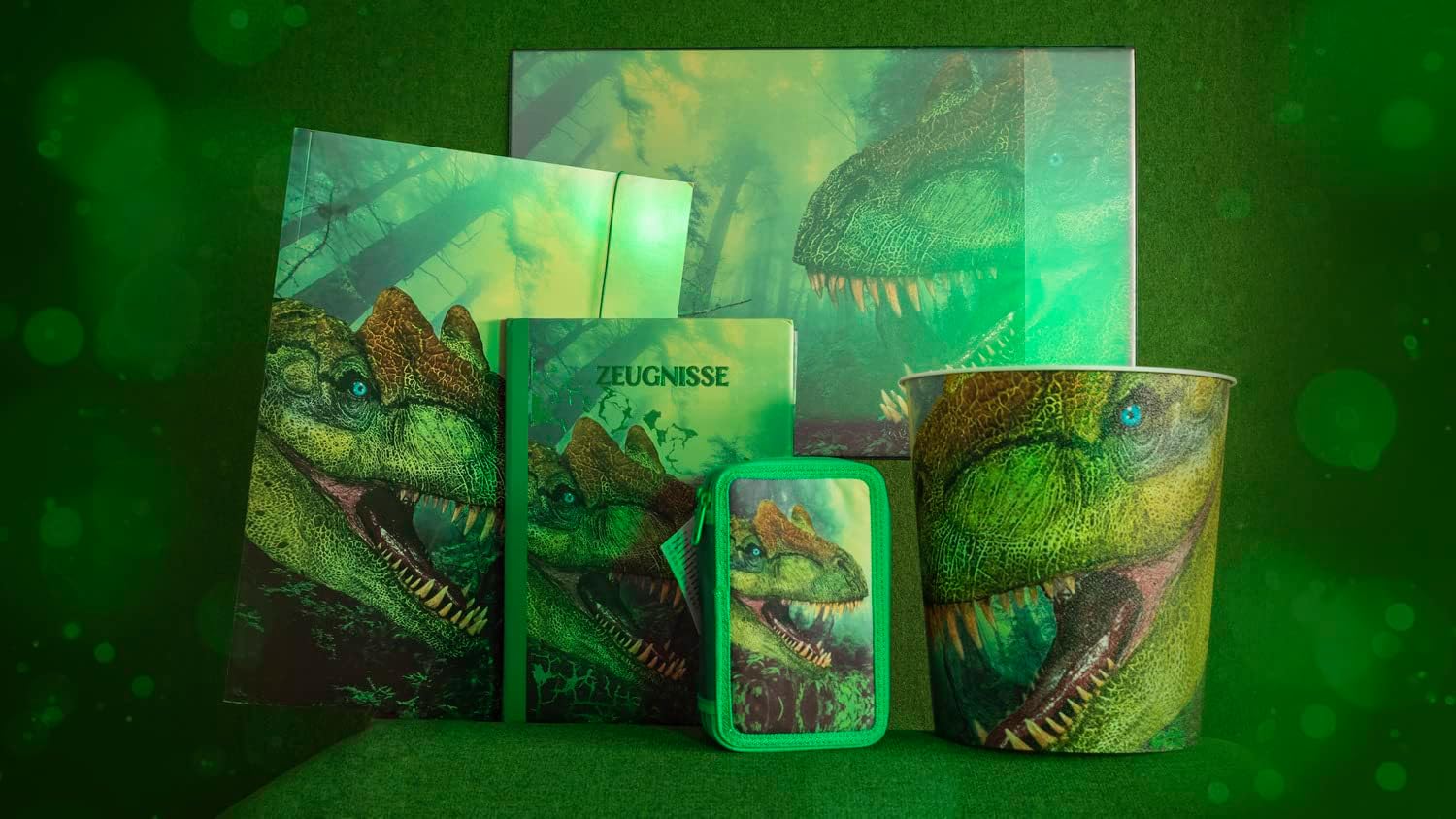 Idena 20131 – Certificate Folder in Dinosaur Design, with 12 Sleeves for DIN A4 Format