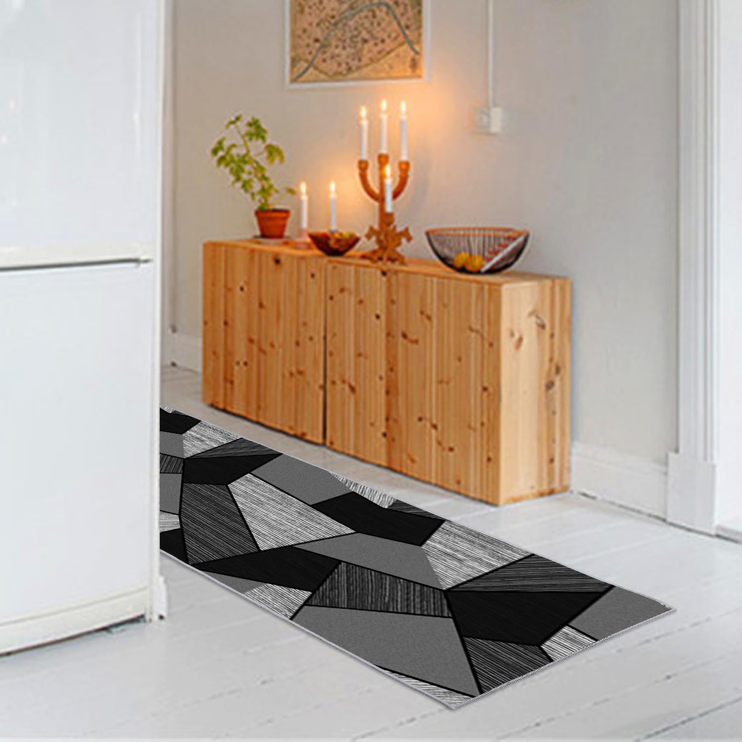 Tapis De Couloir Moderne TUOJINRUIDA Tapis De Couloir Pour Couloir, 60 X 180 Cm, Tapis De Sol Antidérapant Avec Dos Antidérapant Pour Cuisine, Buanderie, Chambre à Coucher, Salle De Bain Et Entrée