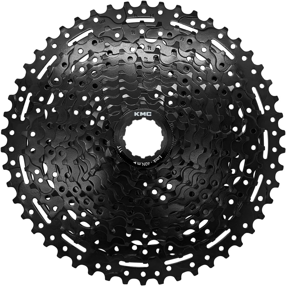 KMC Chain R.E.A.C.T. Series High-Tensile Steel Cassette, Compatible with HG Freehub, Available in 4-Pack or Single Unit