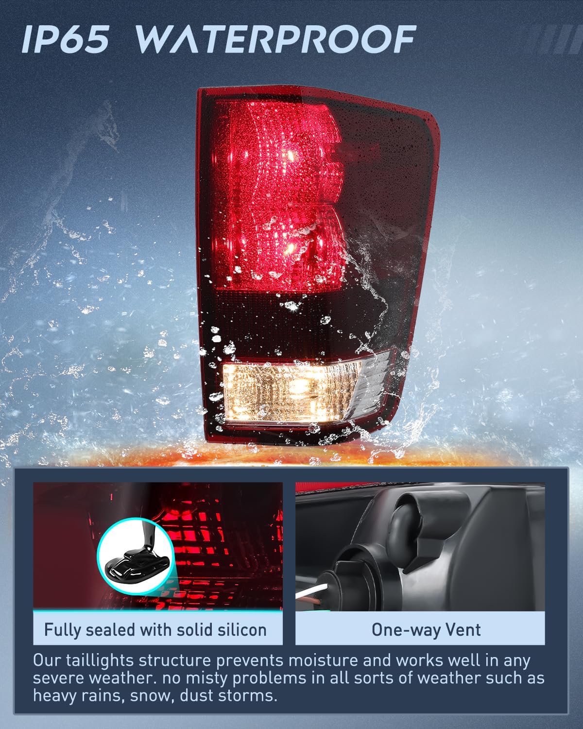Nilight Taillight Assembly Compatible with 2004 2005 2006 2007 2008 2009 2010 2011 2012 2013 2014 2015 Nissan Titan Tail Light OE Style Rear Lamp Replacement Passenger Side Smoked Red Lens