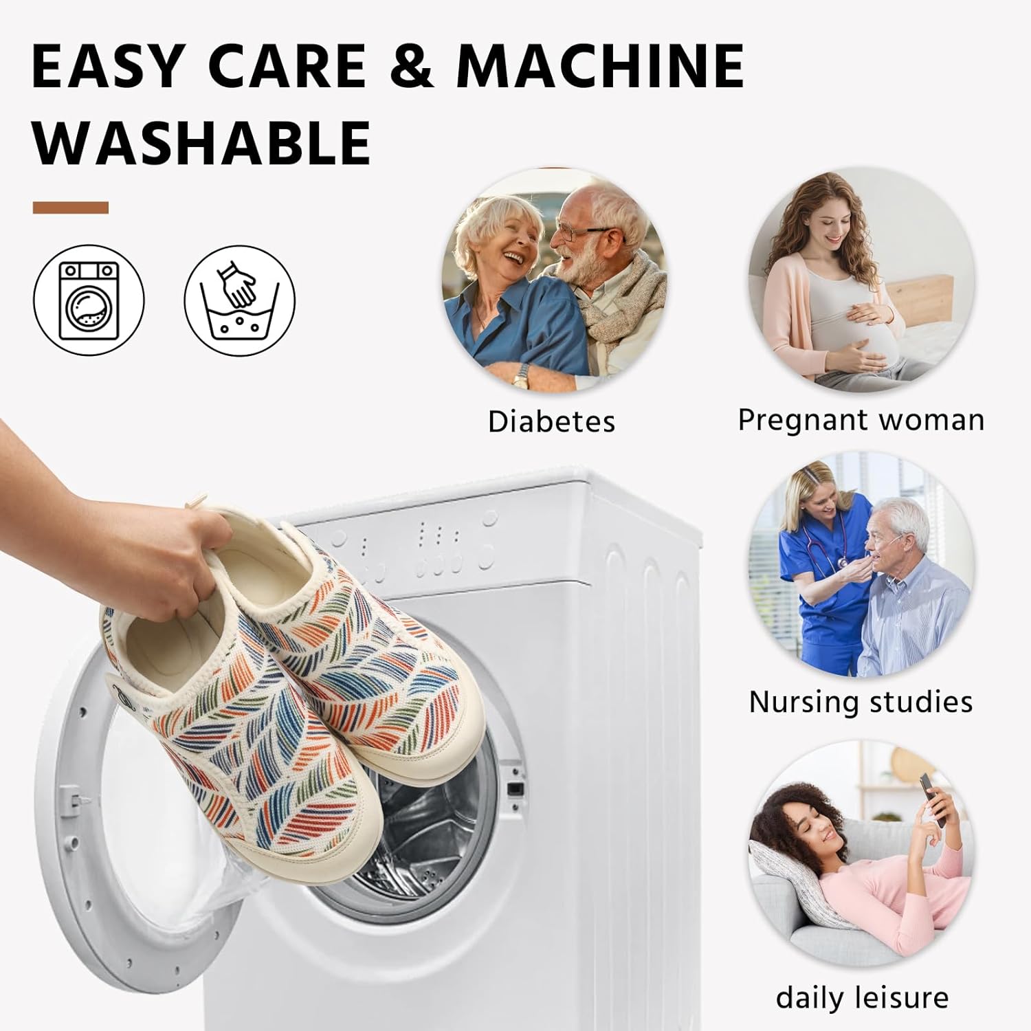 Comfortable Wide Diabetic Shoes for Women Mes,Barefoot House Shoes Slippers for Women Indoor Outdoor,Adjustable Zero Drop Edema Shoe for Neuropathy, Breathable Nursing Shoe Wide Width Casual Sneakers - Image 7